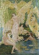 Walter Crane The Swan Maidens painting